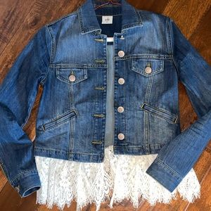 XS cabi jacket with detachable lace trim